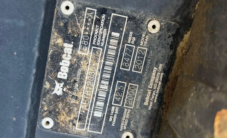 
								2012 Bobcat E80 Excavator full									