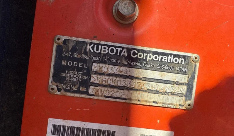 
								2020 Kubota KX033-4 Excavator full									