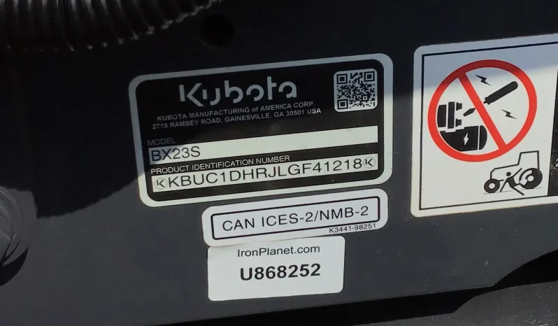 
								2020 Kubota BX23S Tractor Loader Backhoe Mower full									